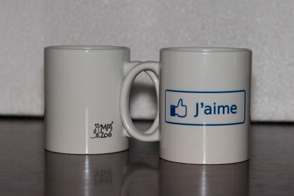 j'aime, facebook, like, mug, tasse